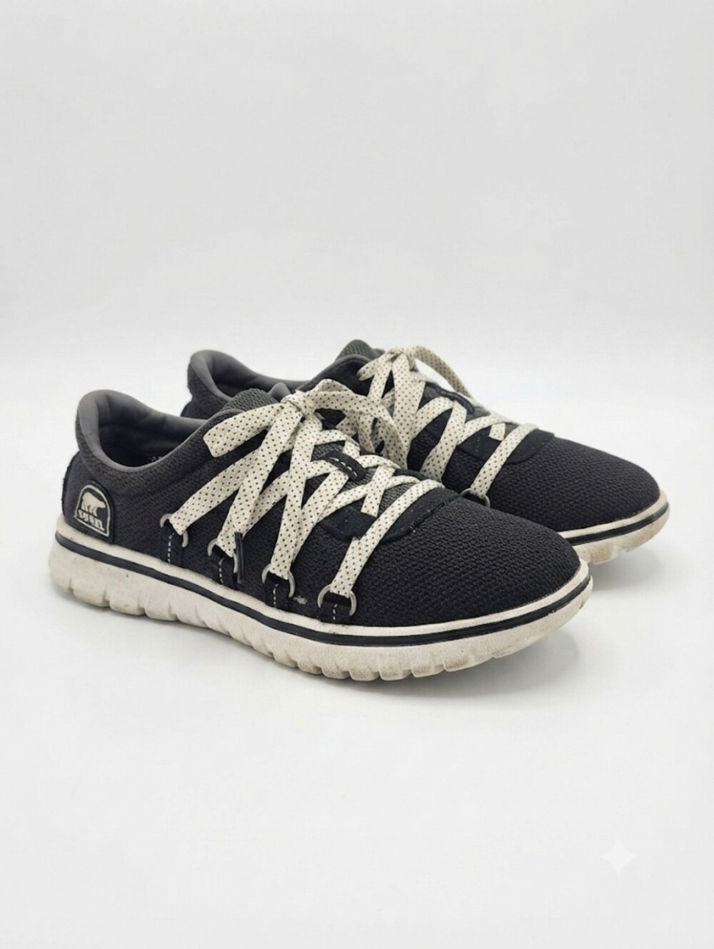 Sorel Black Sneakers with Cream Laces Size 7